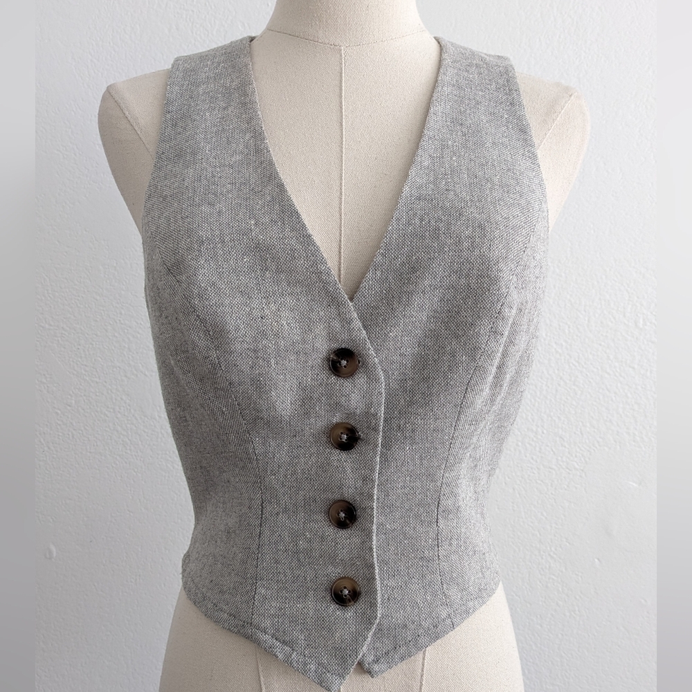 Reformation Woven Vest Grey